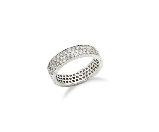 25FW★ Essence Silver (W) Milgrain Layer Stone Ring