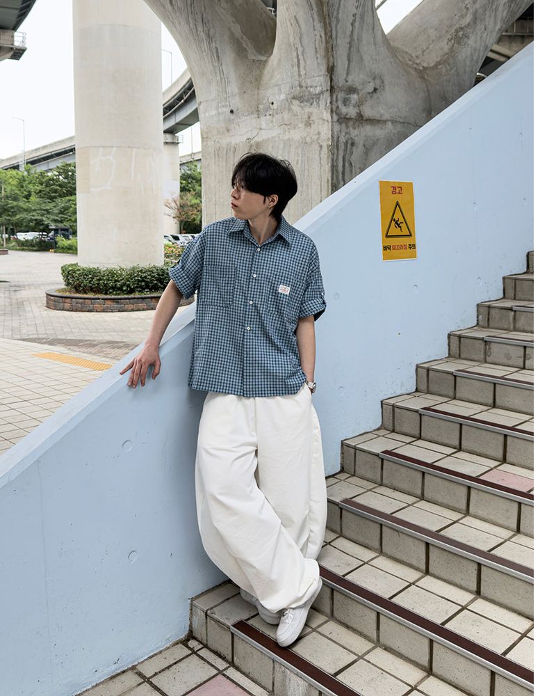 Mirel Check Roll-Up Half Shirt