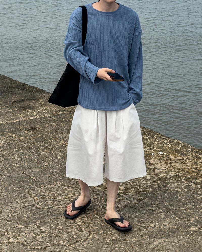 Rok Linen Pintuck Bermuda Pants