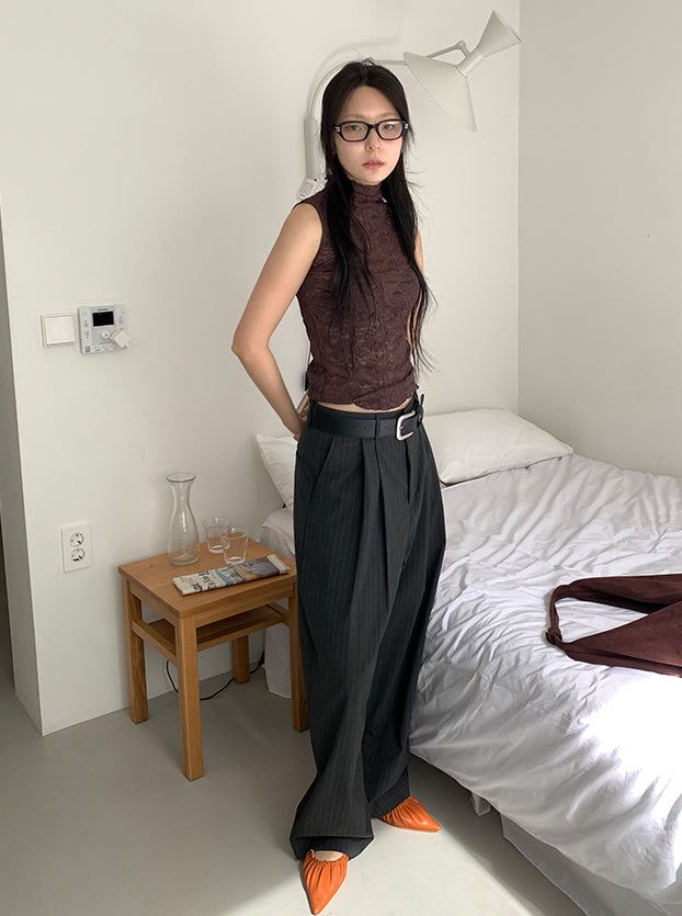STRIPE TWILL BALLOON SLACKS (2C)