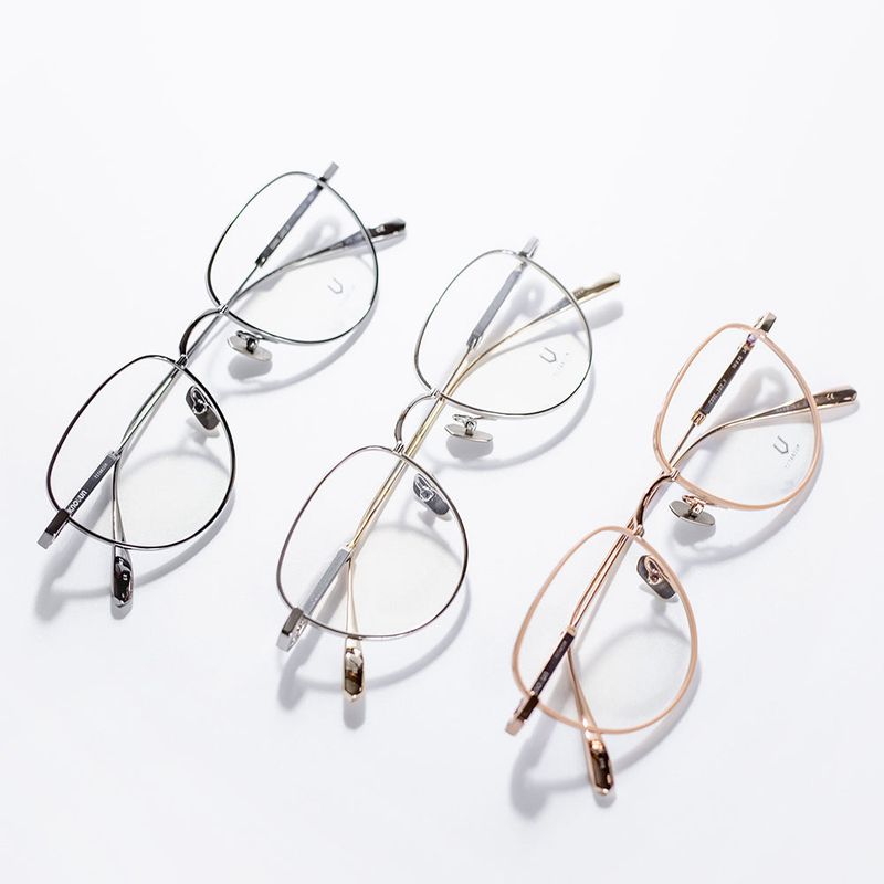 Knouun Round titanium glasses CODE. 102. F Silver N Gray