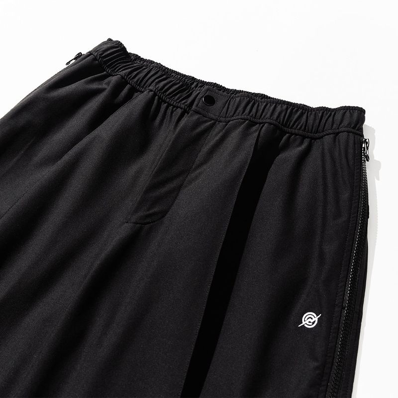 Nylon Span 4 Way Zip Pants - BLACK