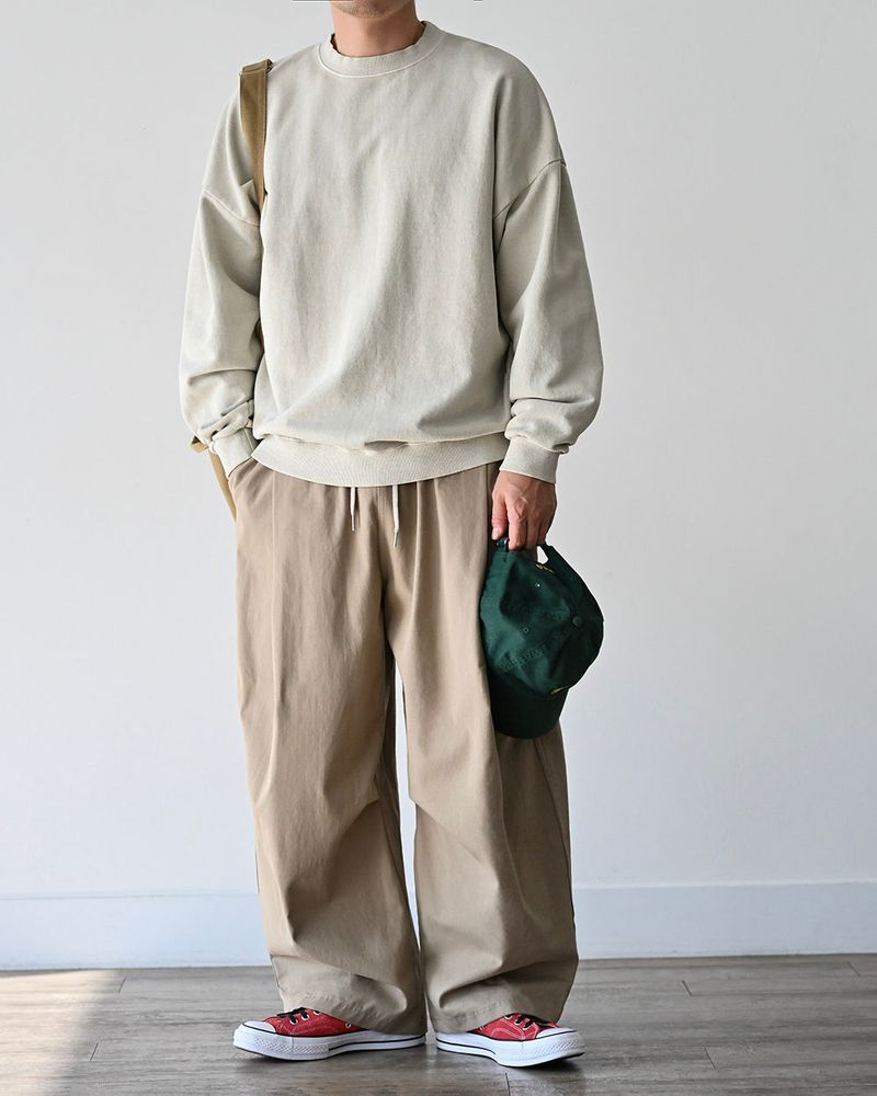 DRW D-RING ONE TUCK BALLOON PANTS BG 