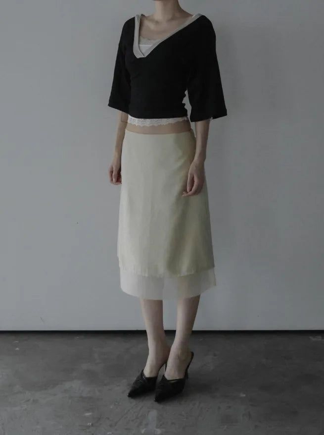 Louis Layered Midi Skirt
