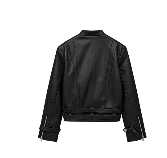 ジェロン ダイアゴナル ジッパー レザー ライダー ジャケット