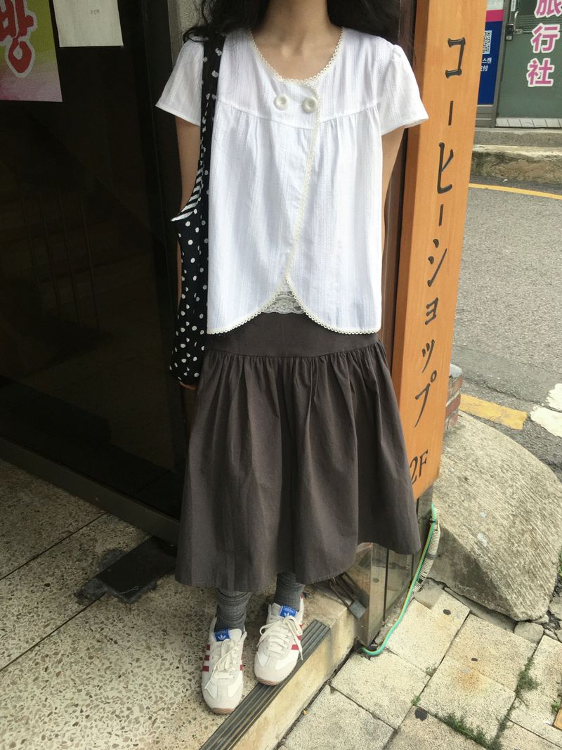 Button Midi Skirt