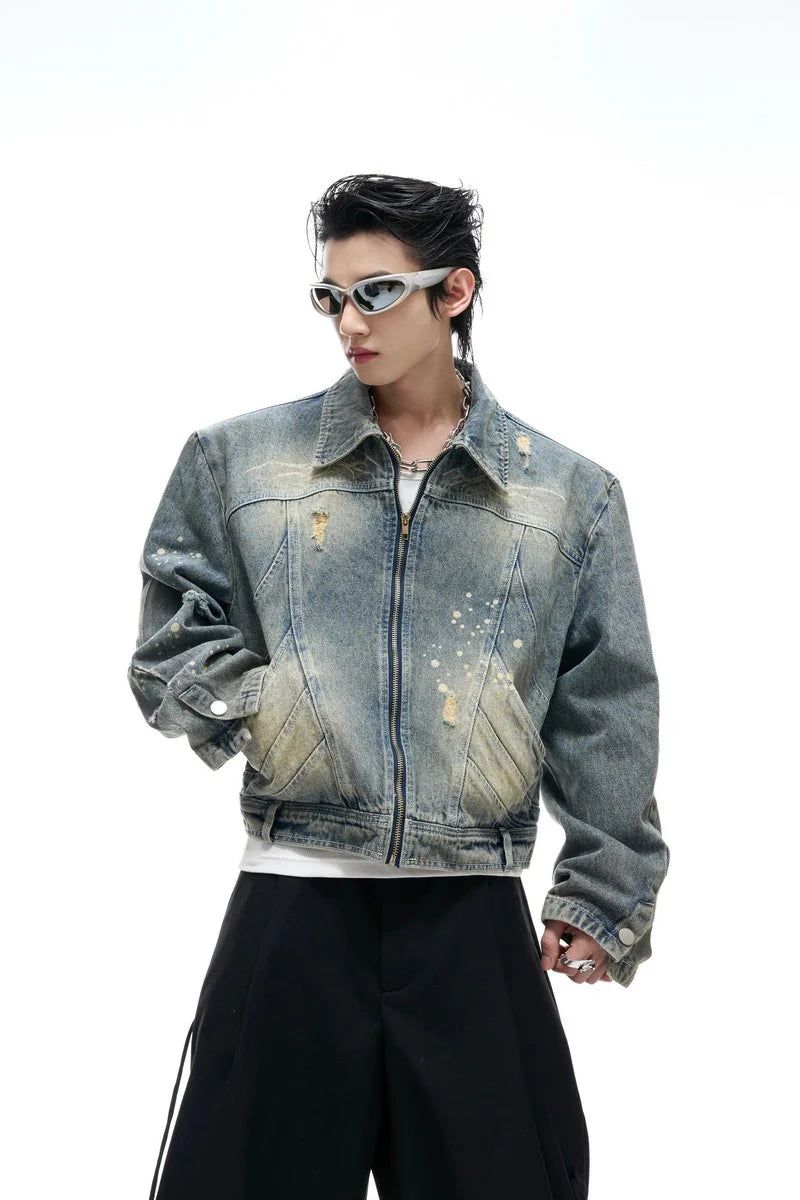 Argue Cultureの「Distressed Burnout Cropped Denim Jacket（Jackets/Outerwear）」