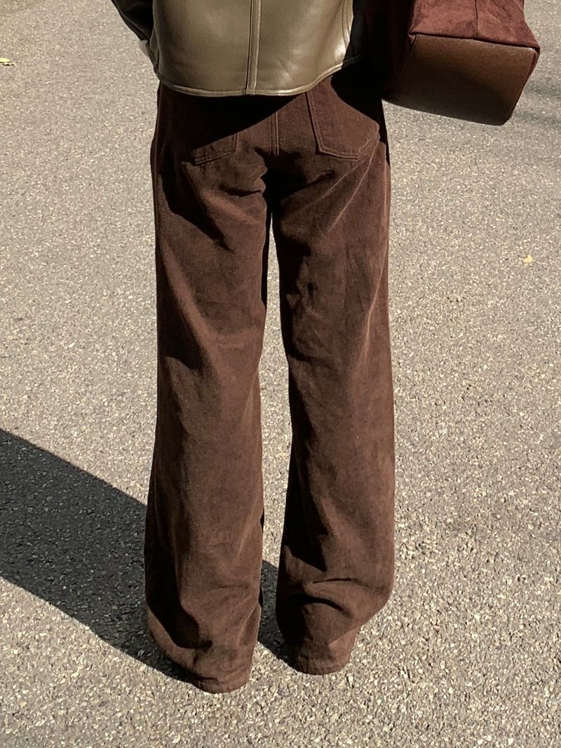 Beloa Peach Cotton Semi-wide Pants