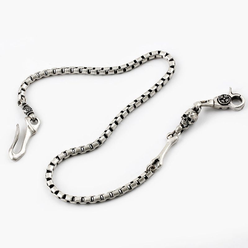 SVC-534 Handmade Skull Antique Silver Pants Chain