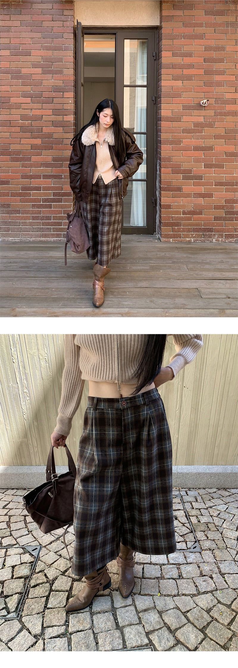 Fred Checkered Wool Capri Bermuda Pants