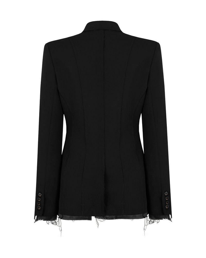 Raw Edge Slim Jacket _ Black