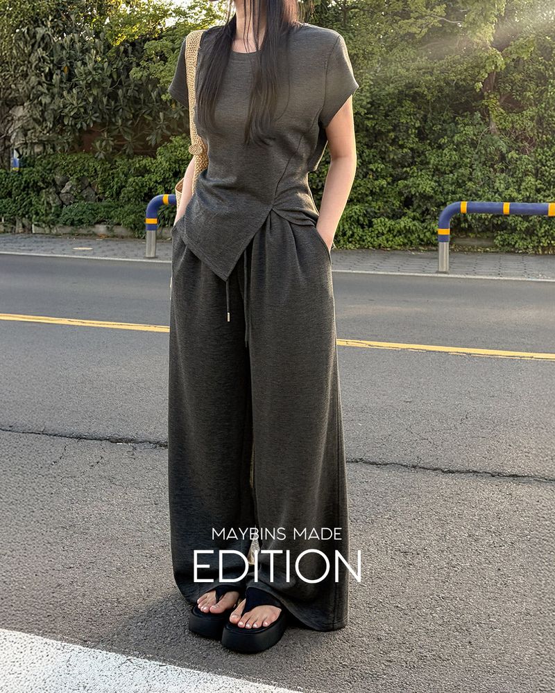 [MADE] Back‑slit T‑shirt & pants set