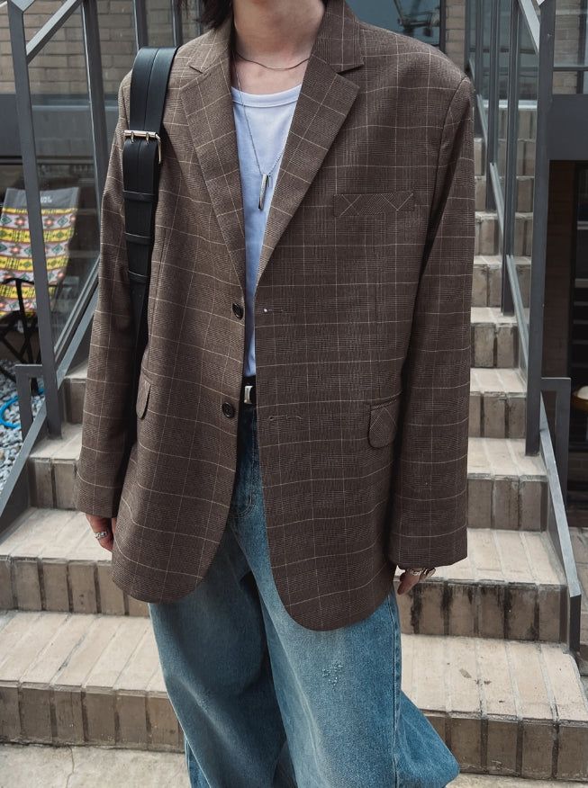 Laurent Over Check Blazer