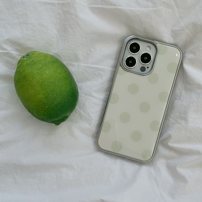 [MADE] Dot silver epoxy case(ivorygreen)