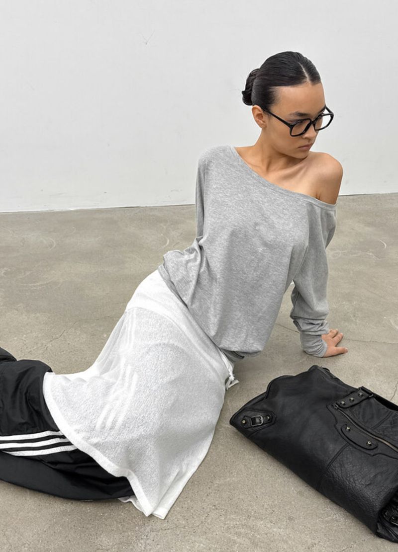 [MADE] Boril Batwing Off-Shoulder Long Sleeve Tee