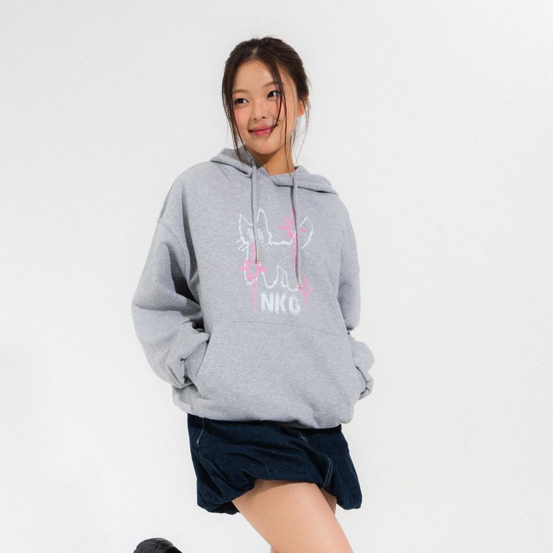 DIZZY CAT HOOD TEE-MELANGE