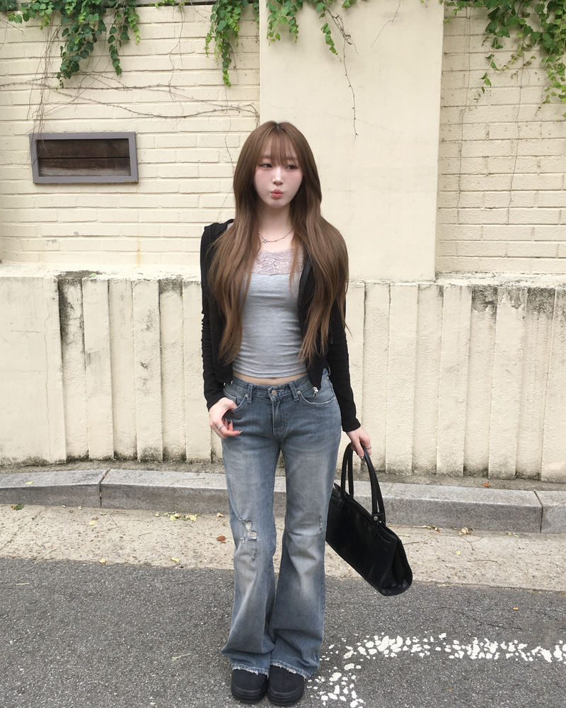 Crop slim hood jumper