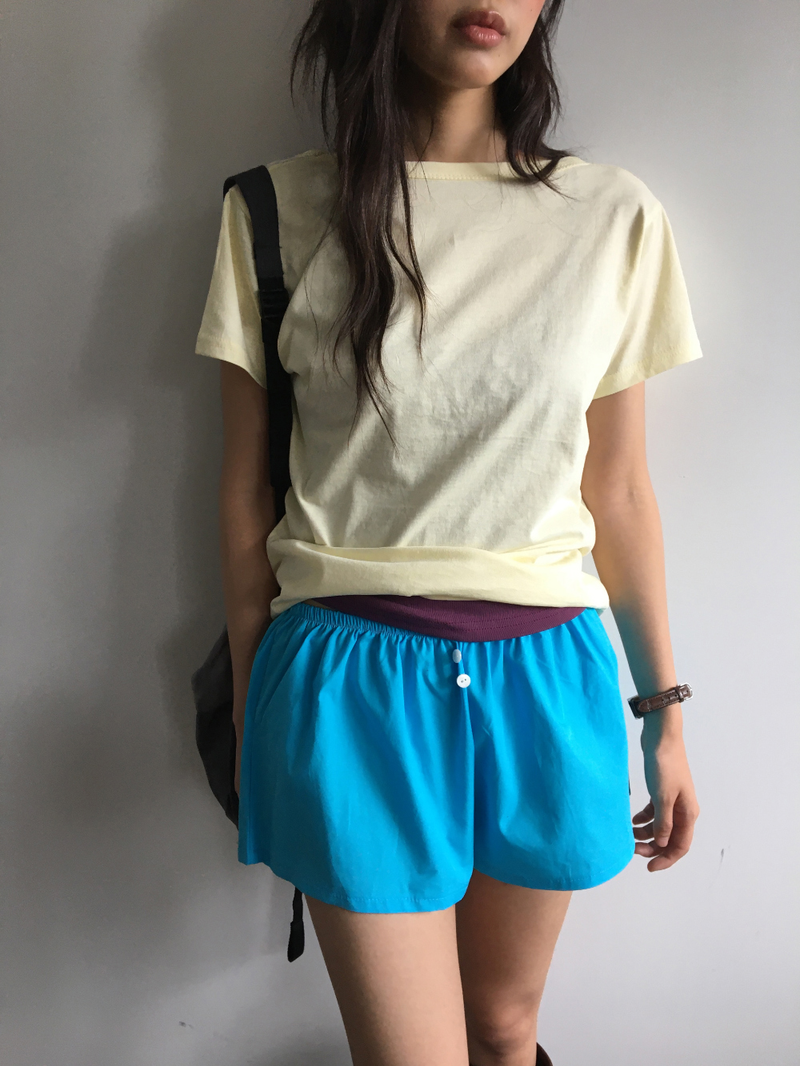Neon button shorts (2color)
