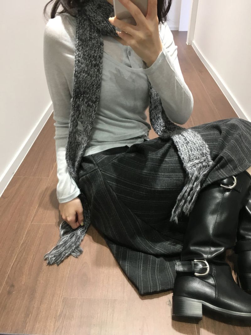 Label Midi Skirt (2color)