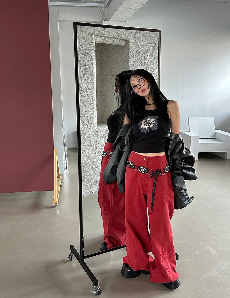 West Cotton Pintuck Wide Pants
