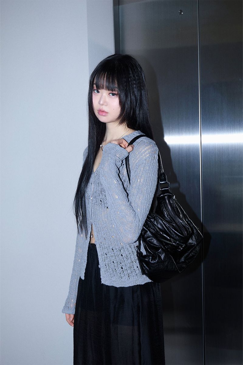 Brim crack leather 2-way bag