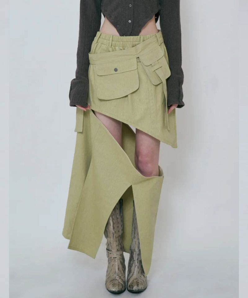 VIAVANDA（ヴィアヴァンダ）の「BELT BAG 2WAY LONG SKIRT（Skirts）」