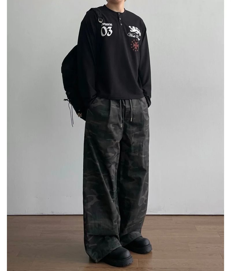 Bru Lettering Camo Pants