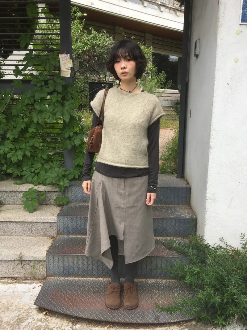Yorin button half knit (3color)