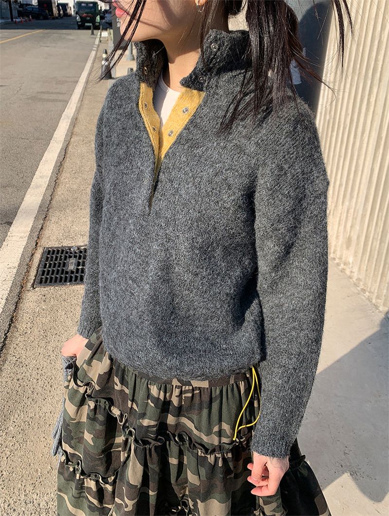 HENLEY ANORAK SWEATER (5C)