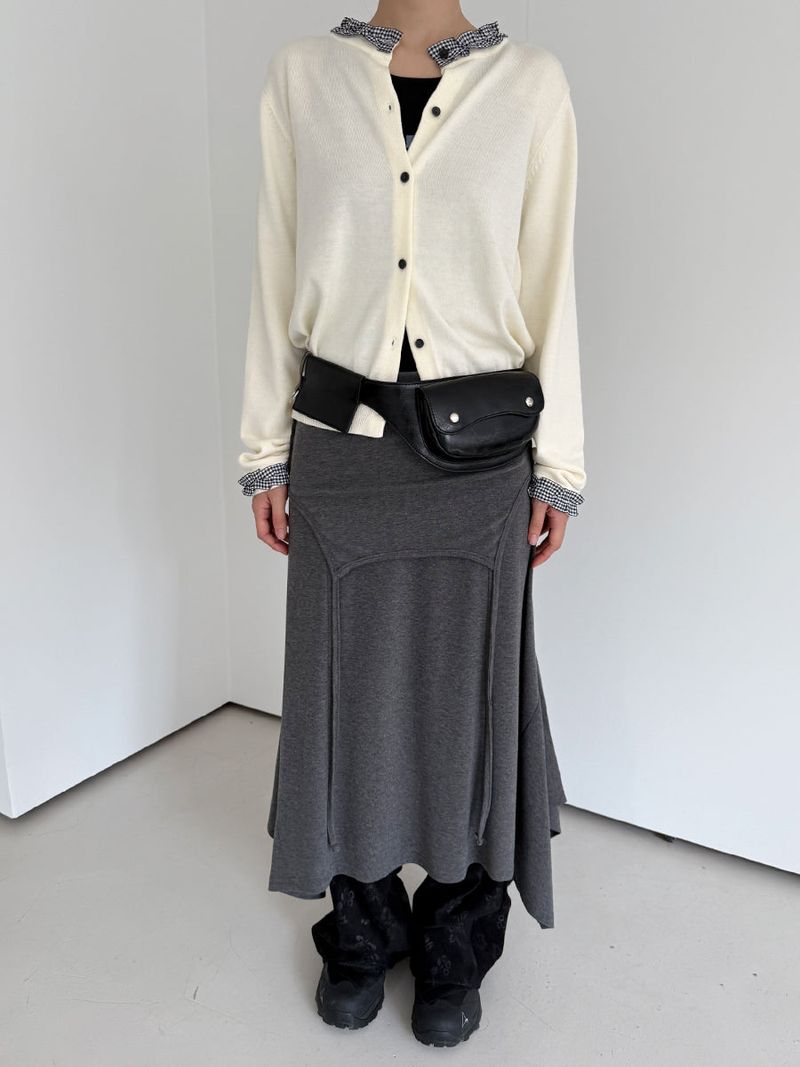check frill cardigan 