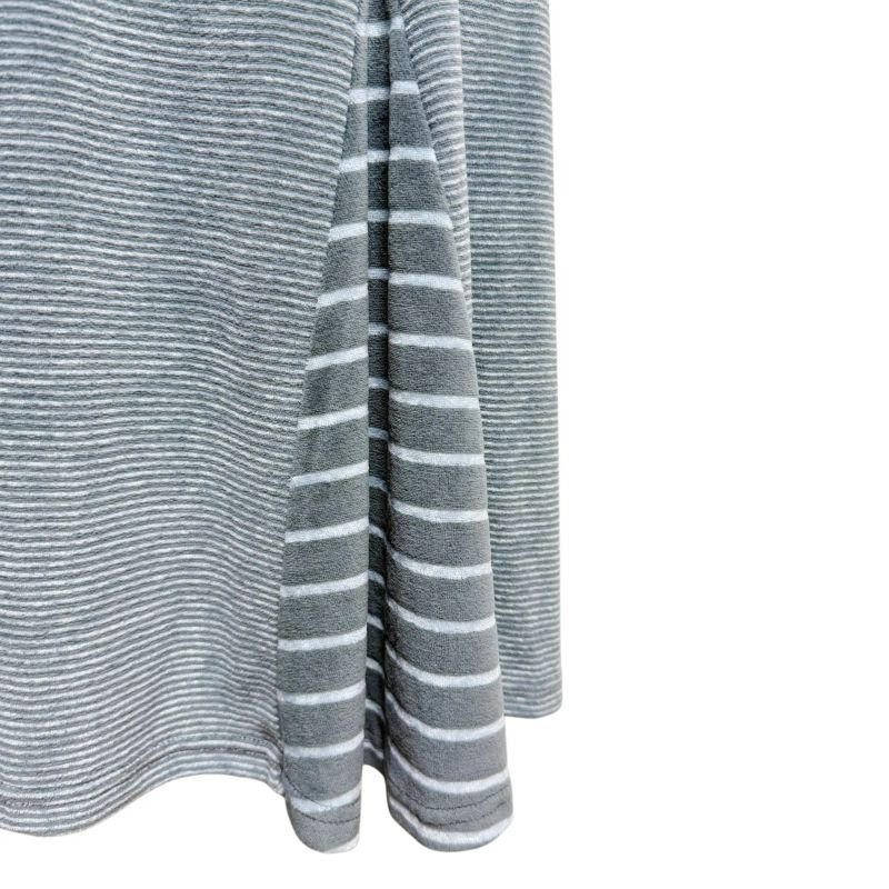 (2color) Flower Mix Stripe Flare Skirt