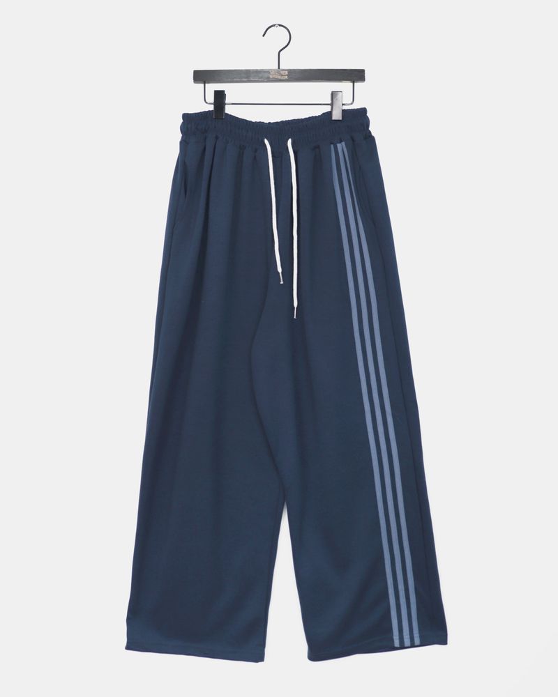 Kinda track snap button wide long sweat pants