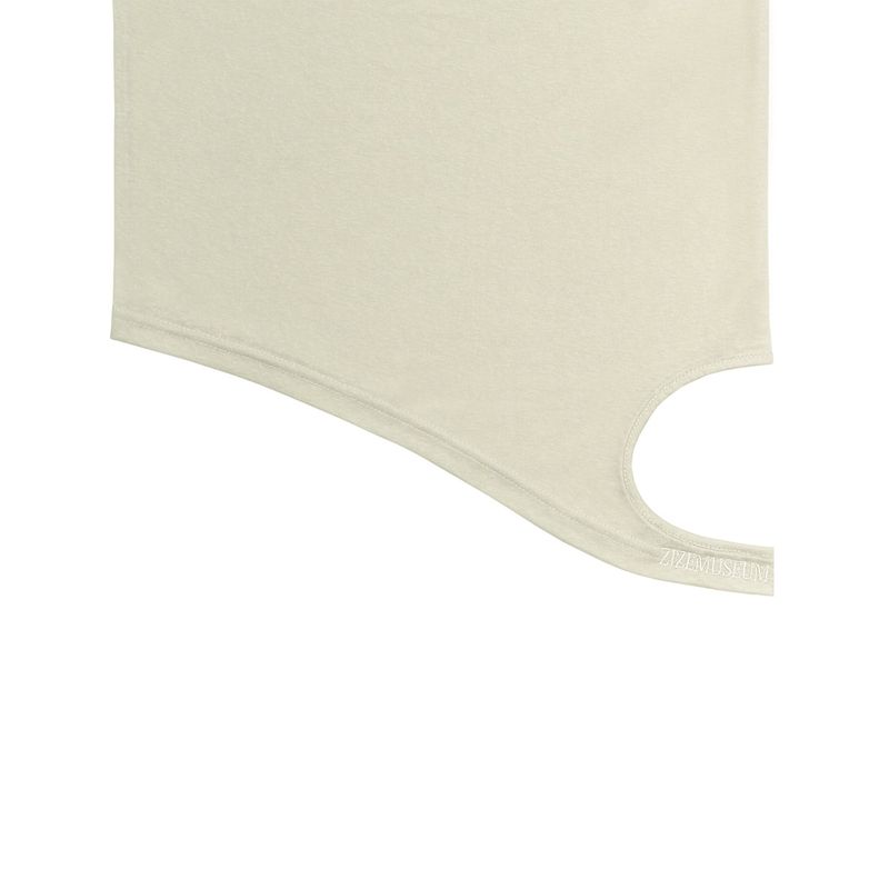 OFF SHOULDER SHIRRING CUT-OUT TOP (PALE GREEN)