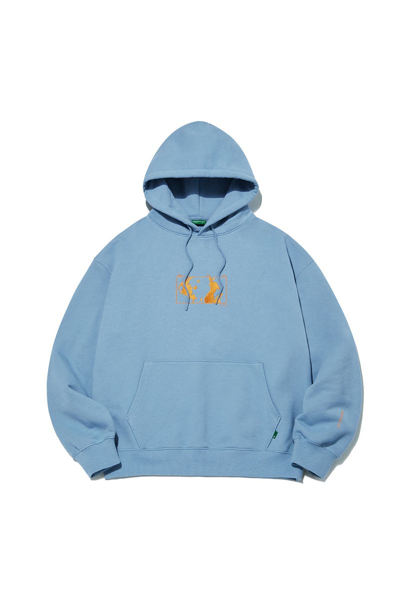 Square Graphic Hoodie_Blue Bell