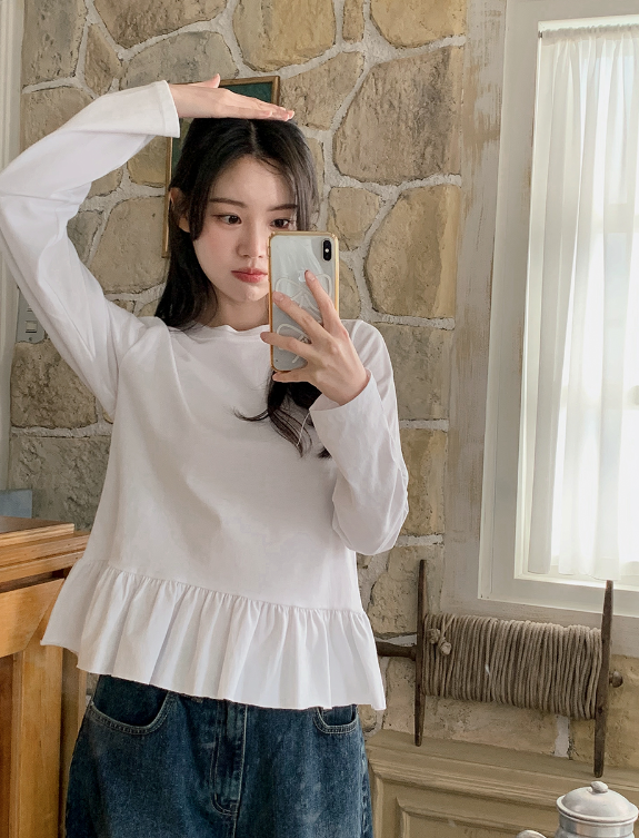 SHOPPERLAND(ショッパーランド)の「Trendy Layered Frill Long Sleeve T-shirt (3color)(Tops)」
