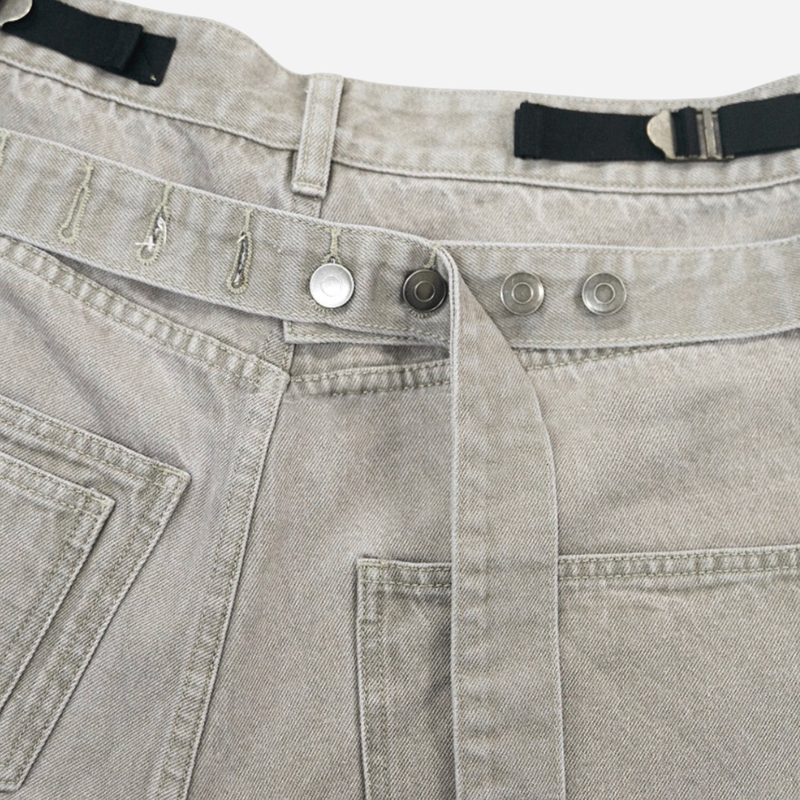 Step Belt Denim Pants