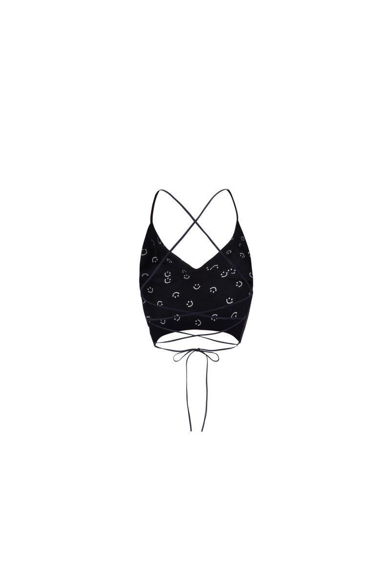 smile backless top black