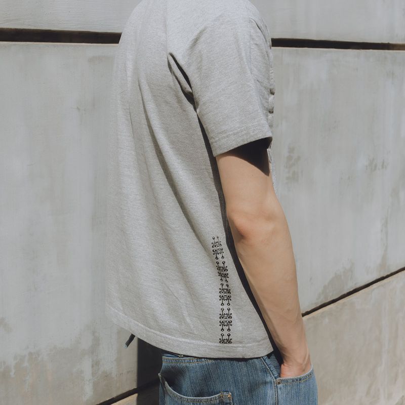 Fiddlehead half T-shirts / Melange gray