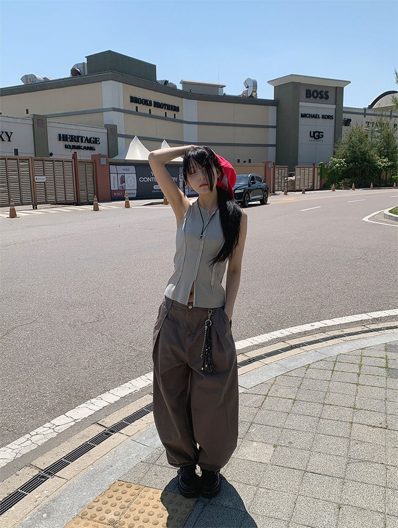 CURVED TUCK BALLOON PANTS (2C)