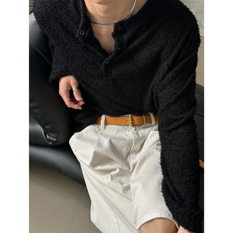 [S/S] Boucle henry neck long sleeves(4color)