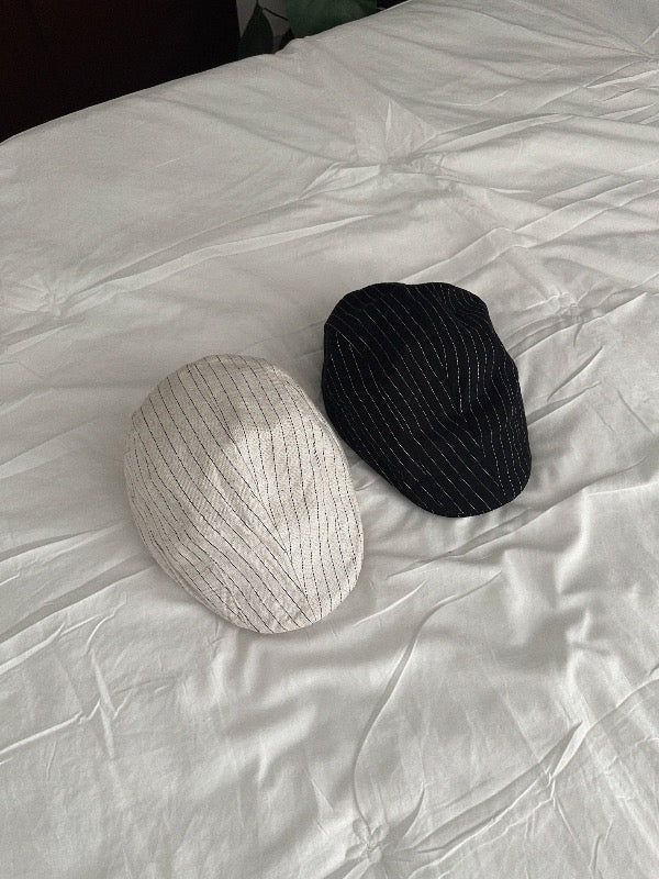 VIVIC（ビビク）の「STRIPE HUNTING CAP (IVORY, BLACK 2COLORS!)（Hats）」