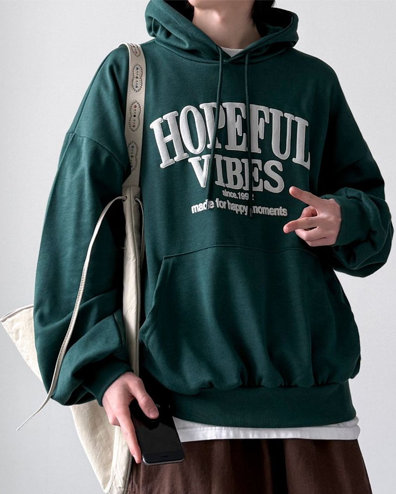 Puff Lettering Oversized Hoodie