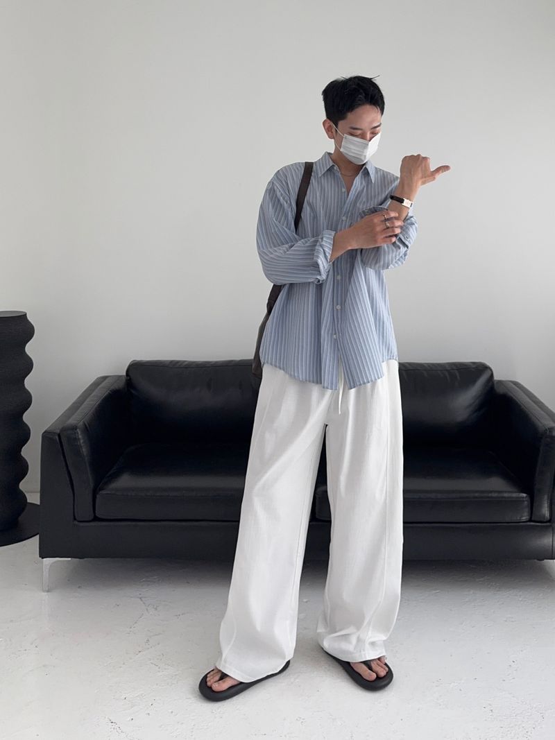 SY Relaxed Fit Seersucker Stripe Shirt (4C)