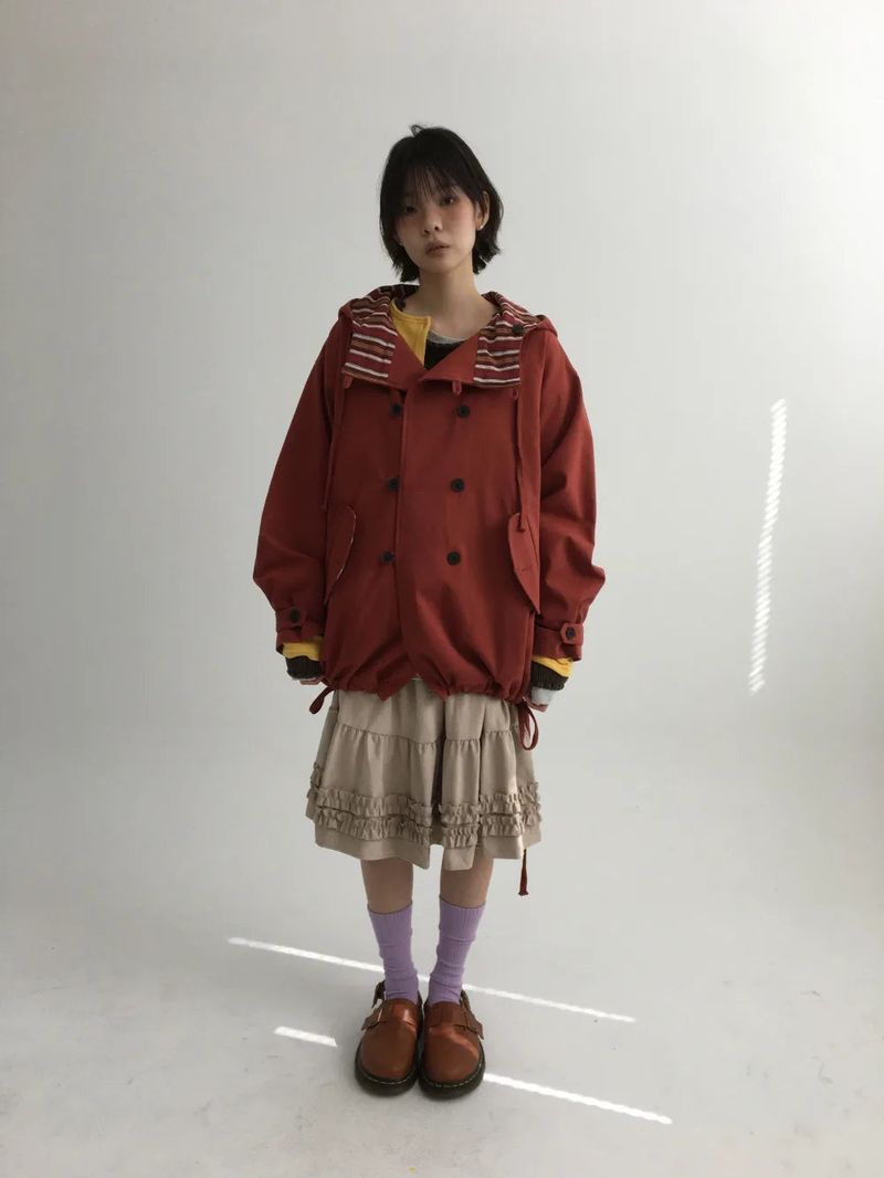 Hapo Button Hooded Short Field Jacket (2color)
