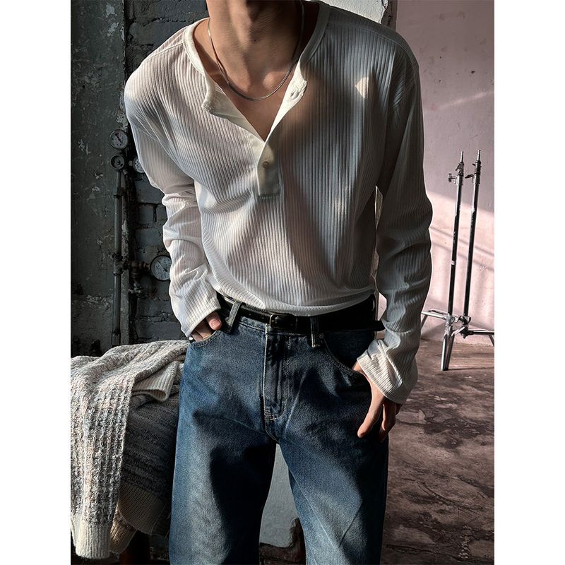 LAURANT（ロラン）の「 [S/S] Coloring henry neck knit sleeves(3color)（Tops）」