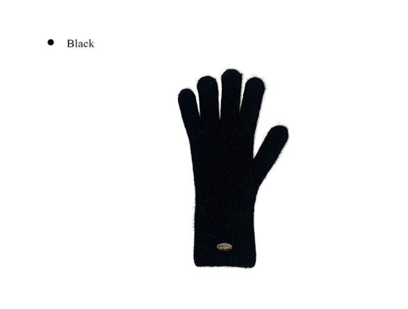 Levon Angora Glove Fingerhole Knit Gloves