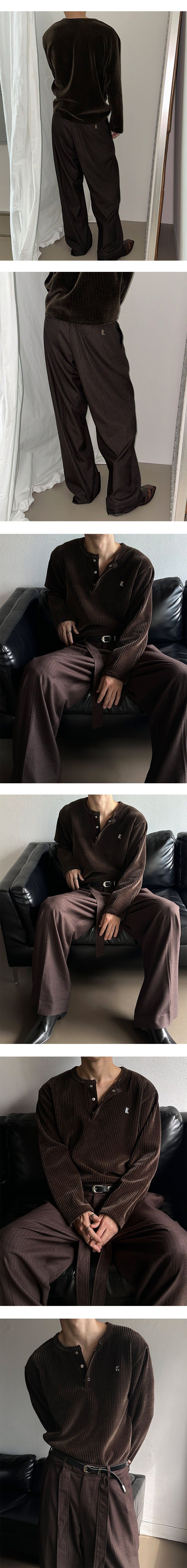 [MADE] Velvet golgi henry neck knit sleeves(3color)