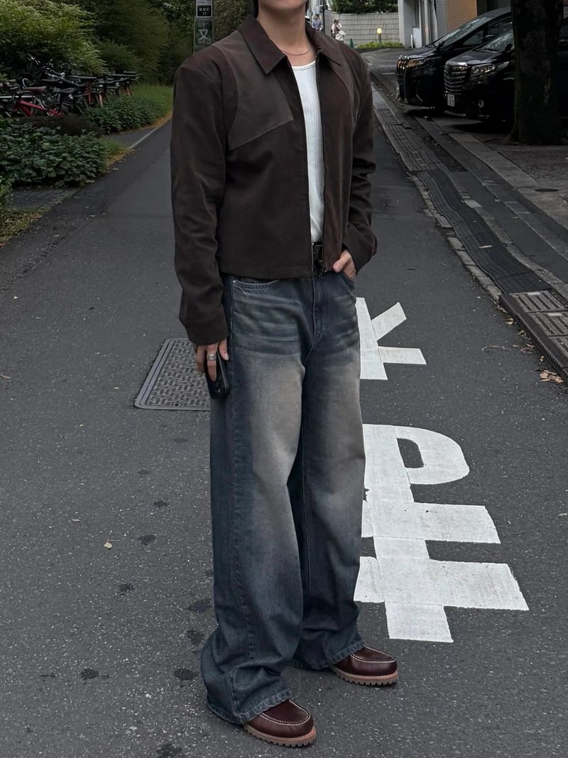 Luen Contrasted leather jacket