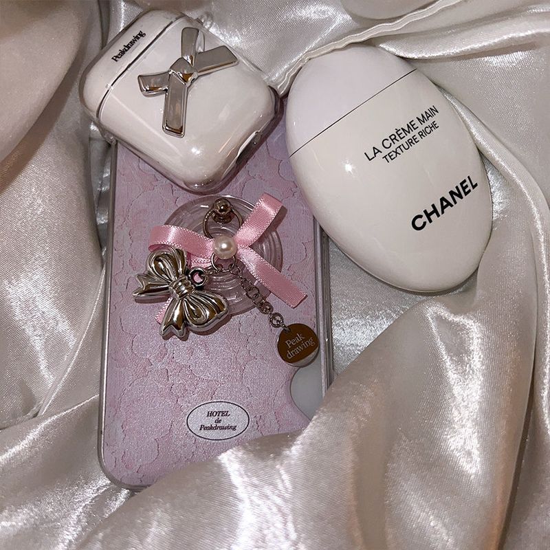 [Handmade] Winter pink phone grip (beads tok)