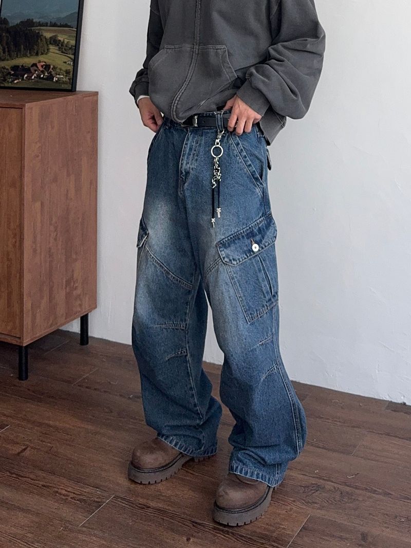 Glide Wide Cargo Denim (3color) (No.1007)